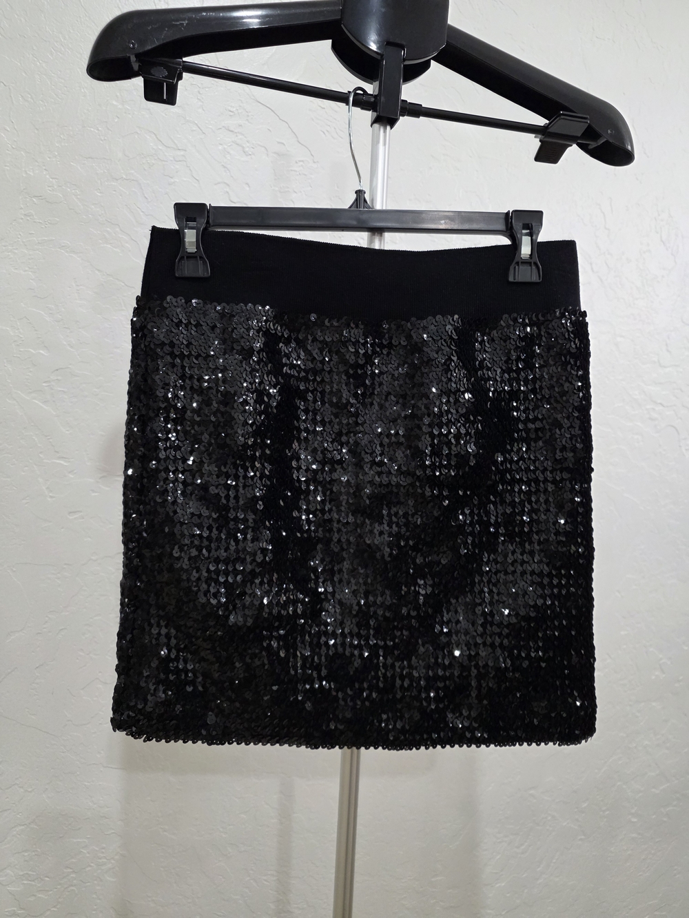 Lily White Black Sequin Mini Skirt